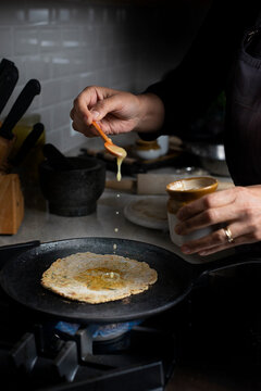 Clarified butter on flatbread 