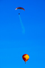 paragliding in the sky