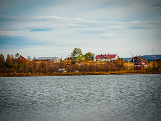 Fototapeta na wymiar Swedish lakeside fishing town