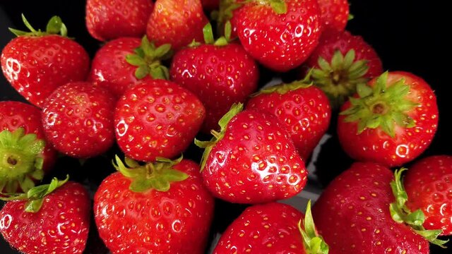 Fresh strawberries - close up shot - food photography