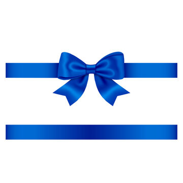blue ribbon with bow