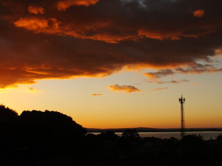 sunset in the city
