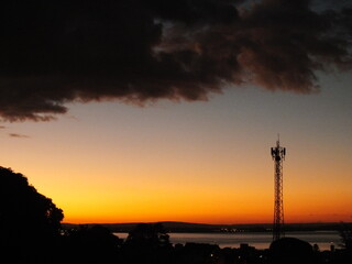 sunset in the city