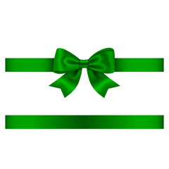 green ribbon and bow