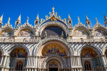 Naklejka premium St Mark's Basilica at St Mark's Square (Piazza San Marco), Venice, Italy