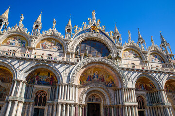 Fototapeta na wymiar St Mark's Basilica at St Mark's Square (Piazza San Marco), Venice, Italy