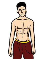 Fototapeta premium cartoon cute man on white background