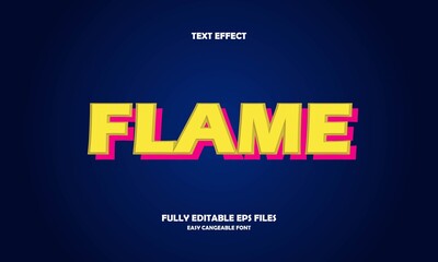 Editable text effect flame title style