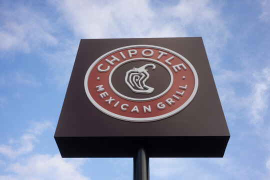 Portland, OR, USA - Dec 14, 2020: The Chipotle sign is seen outside a newly-opened Chipotle Mexican Grill restaurant in Portland, Oregon.