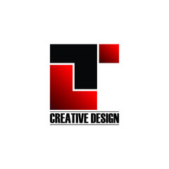 Letter LT simple logo design vector