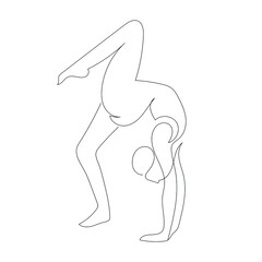 
 one line silhouette woman practicing yoga. Vector icon. Logo design. Minimalism style. Continuous line hand girl drawing illustration. 