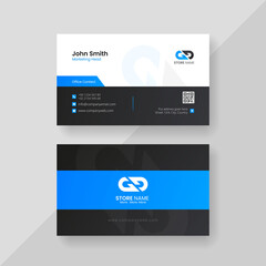 Modern and Trendy  Business Card Print Ready Template  Design With Blue and Black Color