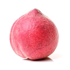ripe peach on white background 