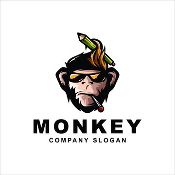 monkey head logo vector