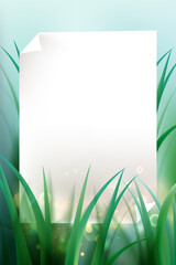 blank paper template with nature background
