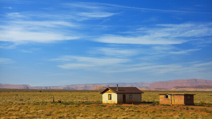 Abandoned house in the middle of Monument Valley
