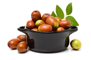 jujube or chinese date on white background
