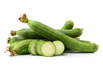 fresh loofah on the white background 