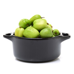 mini kiwi baby fruit (actinidia arguta) on white background 