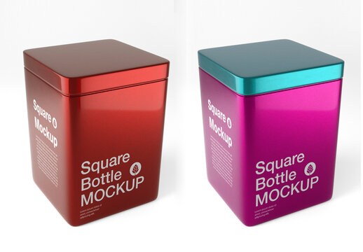 Metallic Tin Box Mockup