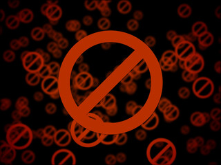 Stop symbols with bokeh effect. Cancel culture, censorship or other restrictions concept.