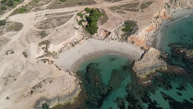 Beach Cala La Mosca in Orihuela Costa Alicante, southeast of spain. Drone footage in 4K and 60 fps for slow motion II.