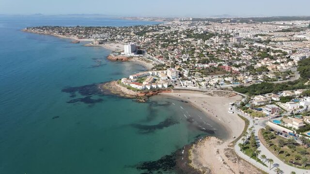 Beach Cala La Mosca in Orihuela Costa Alicante, southeast of spain. Drone footage in 4K and 60 fps for slow motion III.