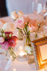 wedding table setting with flowers