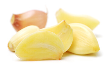 fresh garlic isolated on white background 