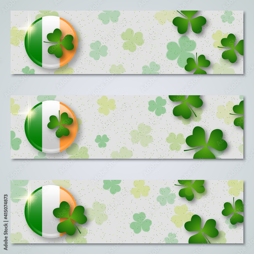 Poster st.patrick's day horizontal web banners vector collection