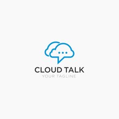 Simple Cloud Talk Logo Design Template