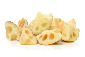 Lotus root on the white background