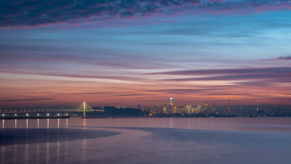 San Francisco and the Bay Bridge at Dusk