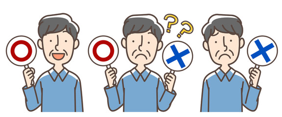 Fototapeta premium まるばつ男性セット