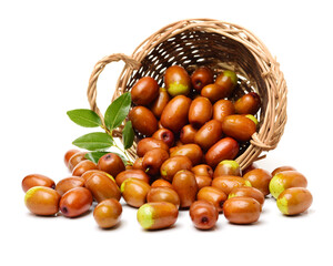 jujube or chinese date on white background