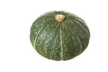 Green pumpkin on the white background