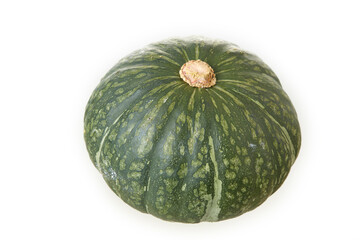 Green pumpkin on the white background