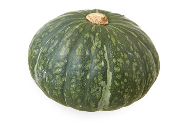 Green pumpkin on the white background