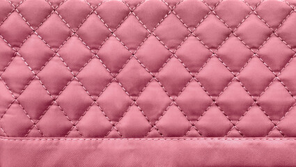 diamond stitching pattern, pink quilted fabric texture background