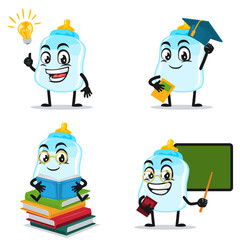 vector illustration of pacifier mascot or character collection set with education theme