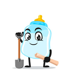 vector illustration of pacifier mascot or character wearing builder costume