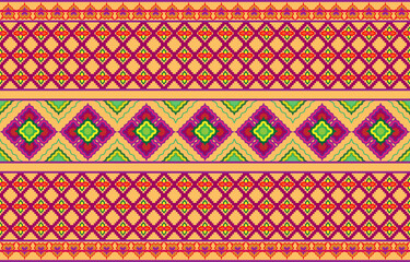 Geometric ethnic oriental Fabric pattern background. Design for carpet, wallpaper, clothing, wrapping, batik style EP.3.