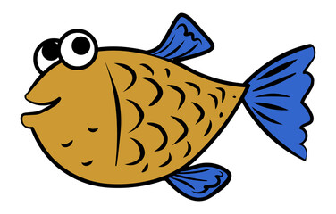 Cartoon fish illustration vector