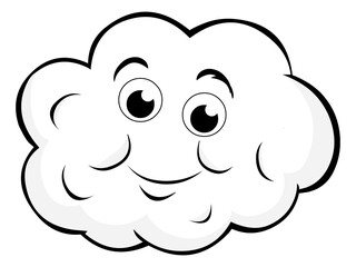 Happy smiling cartoon cloud stock illustration