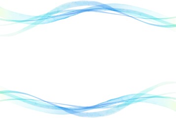 優しい青色の水彩フレーム