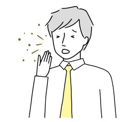 マスクをする男性