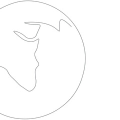 World globe map drawing on white background, vector illustration