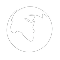 World globe map draw on white background, vector illustration