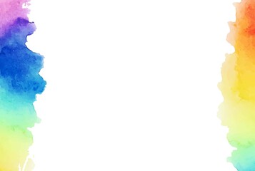綺麗な虹色の水彩フレーム