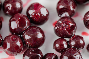 Red blackcurrant confiture isolated on white background